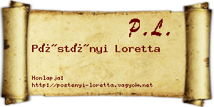 Pöstényi Loretta névjegykártya